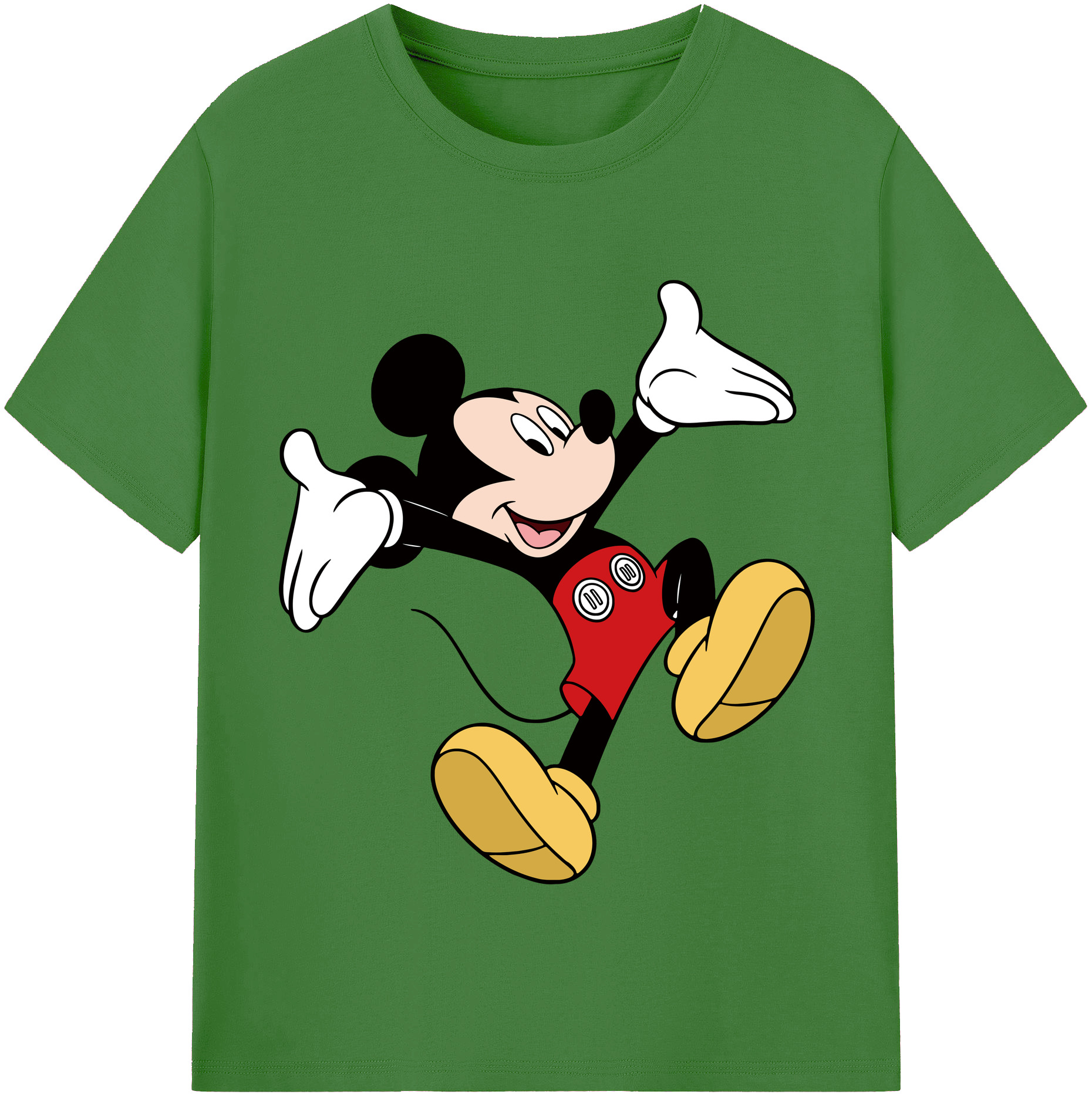 （画像用） ミッキーマウス Mickey Mouse レディースカジュアルプリントTシャツ（綿100％）